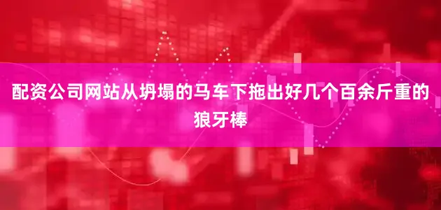 配资公司网站从坍塌的马车下拖出好几个百余斤重的狼牙棒
